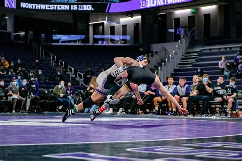Northwestern wrestling - Jan 29, 2024 · January 29, 2024. Black and purple mats returned to Welsh-Ryan Arena for Northwestern’s first two wrestling home dual meets Friday and Sunday. Despite their return home, the Wildcats (0-4, 0-3 ... 